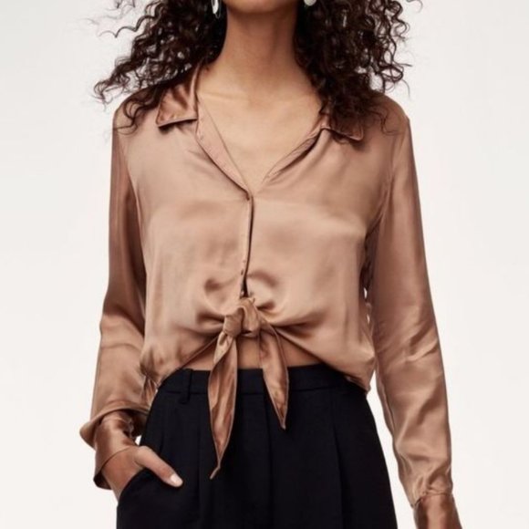 Aritzia Wilfred tie front blouse - Picture 5 of 5